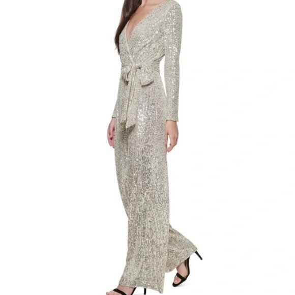 Eliza j sequin jumpsuit size 10 new - Picture 3 of 3